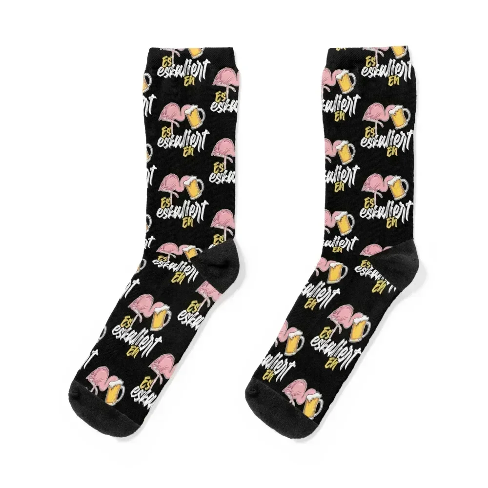 Trinken T-ShirtEs Eskaliert Eh Flamingo Bier Alkohol Trinken Party Vogel Socks warm winter Sports funny gift Socks Ladies Men's