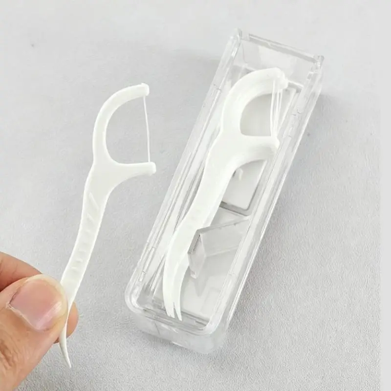 Portable Auto Popup Dental Floss Box Large Capacity Lightweight Floss Stick Dispenser for Business Trip Car Outdoor Use