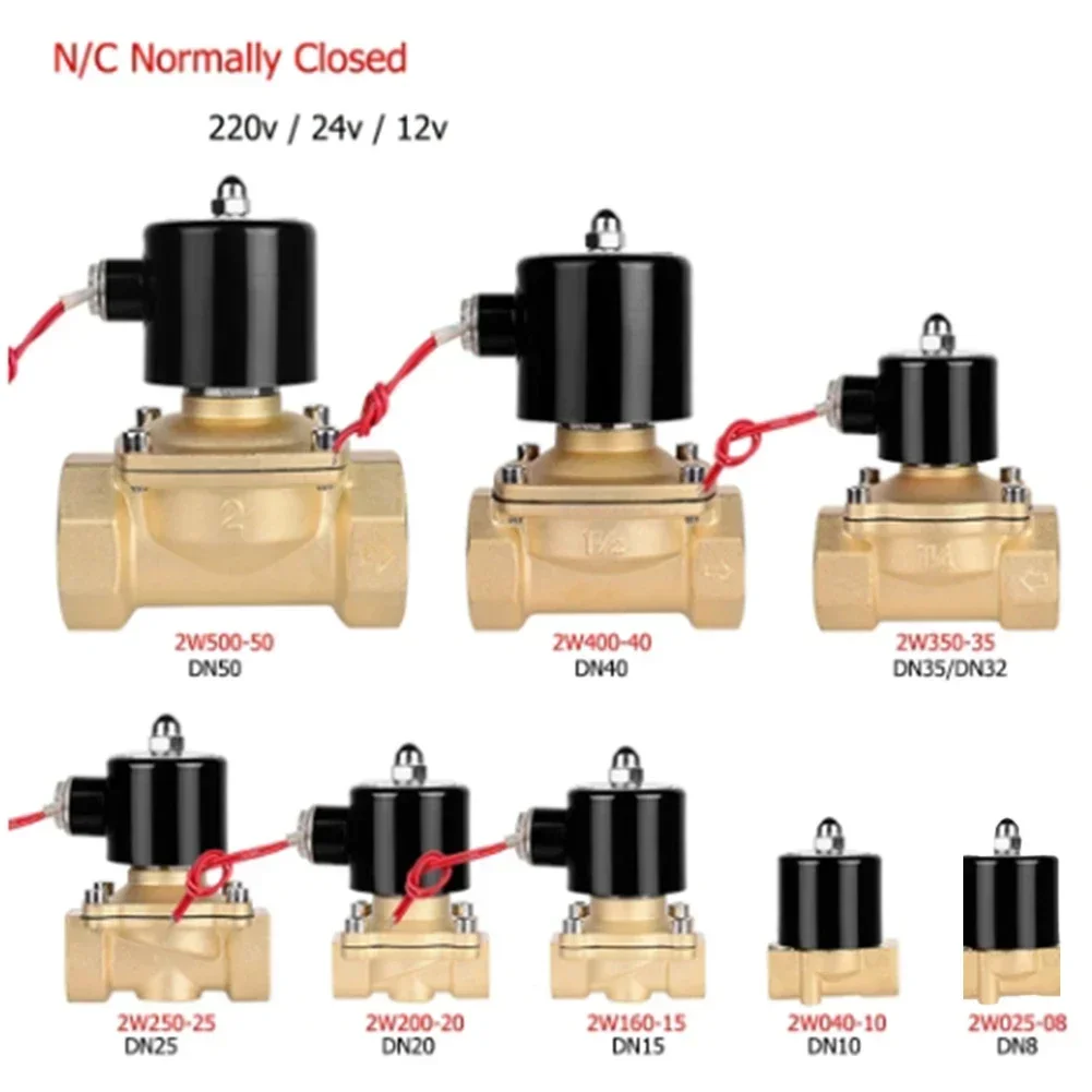 

DN15/DN20 Solenoid Valve Normally Closed Pneumatic Electric Solenoid Valve DC12V 24V AC 220V Two-position One-way Water Valve