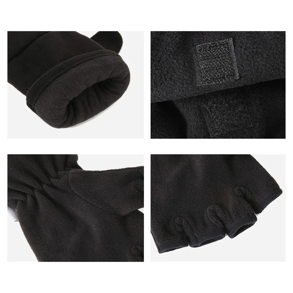 

Winter Warm Thermal Half-finger Gloves for Men Women Fleece Touch Screen Running Hand Warmer Cold Weather Fishing Mitts