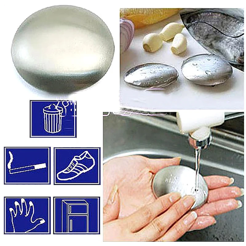 Aço inoxidável desinfetante para as mãos para remover o cheiro, banheiro e banheiro sabão, Chef Soap, Kitchen Gadget Tool