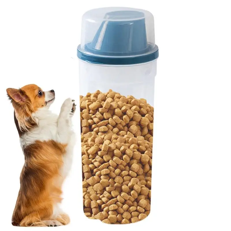 Contenedor de golosinas para perros, 2 dispensadores de comida transparente para cachorros con boquilla para verter, contenedores de almacenamiento de suministros para mascotas de 1500ml para animales domésticos