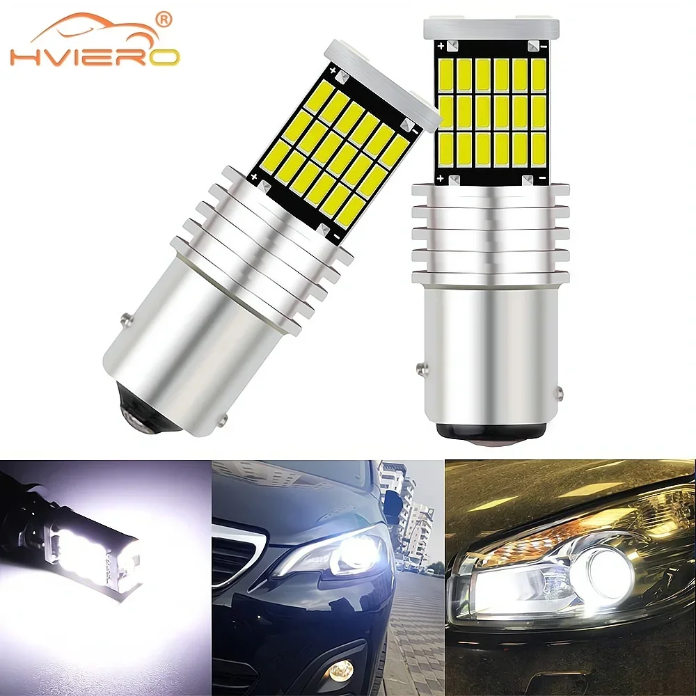 

2PCS Car Brake LED Universal Waterproof T15 1156 1157 45SMD 4014 Auto Back Lights Turn Signal License Plate White Reverse Lamps