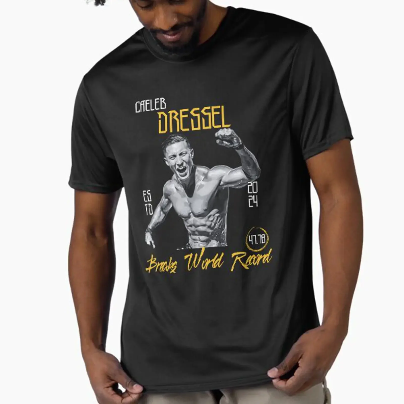 Caeleb Dressel Breaks World Record Of designed and sold by 4uoffers vintage Washed Slightly graphic Breathable Versatile Unisex