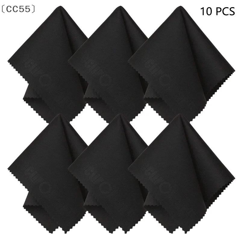 

변CC55 Viss10 шт. Черные солнцезащитные очки из микрофибры Салфетка для чистки очков Очки Чистая ткань для линз Аксессуары