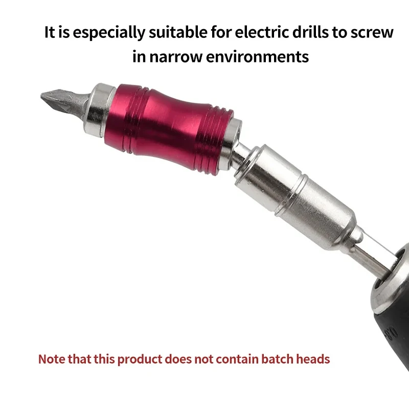 1PC 赤 1/4 "ピボット磁気ネジドリルビット先端ホルダードライバー木工ツールクイックチェンジロックガイドビット延長