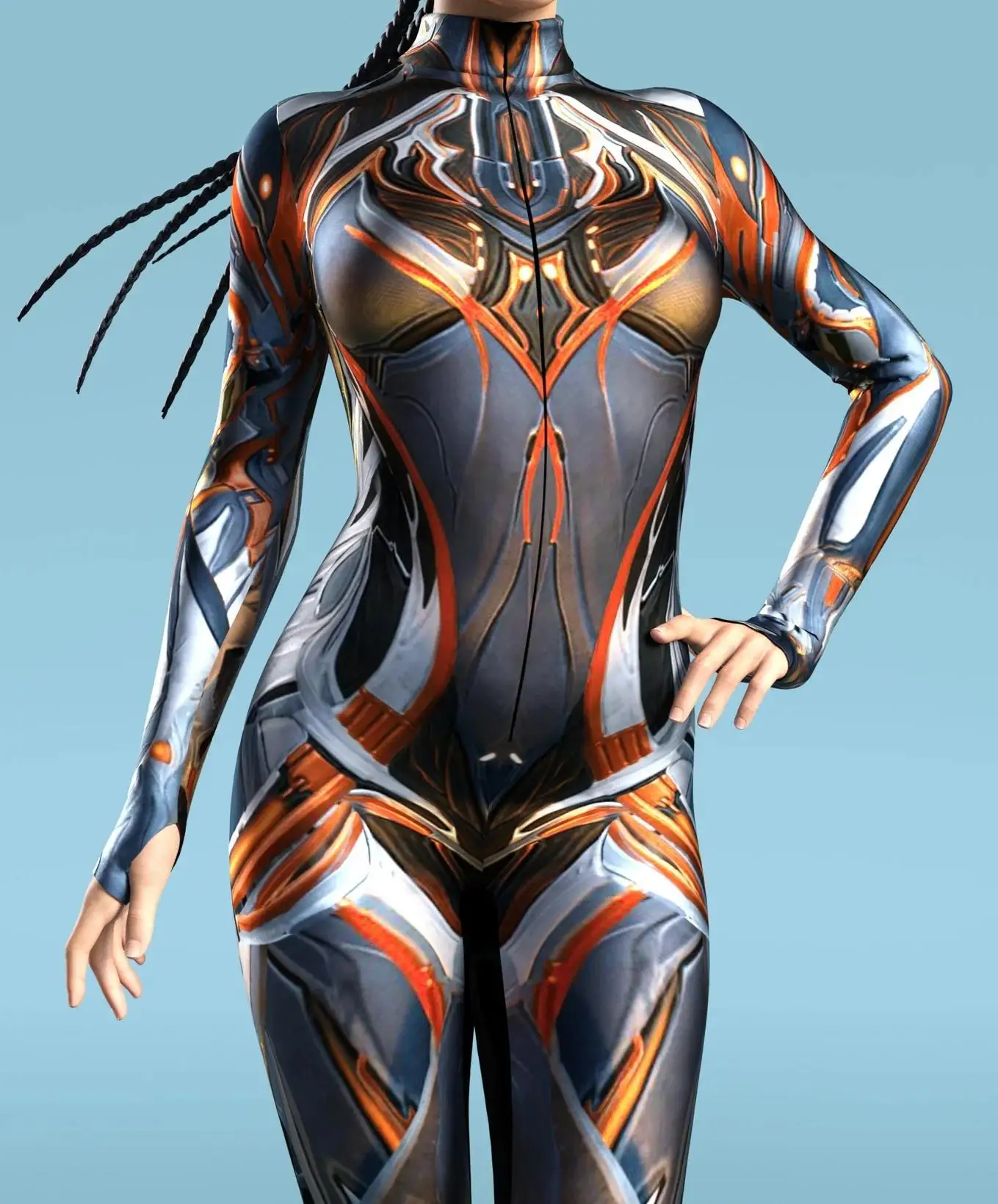 Cooles mechanisches Rüstungs-Cosplay-Kostüm für Frauen, Punk-Bodysuit, elastischer Jumpsuit für Feiertagspartys, ausgefallene Aerial-Yoga-Auftritte, Catsuit – Detail 3