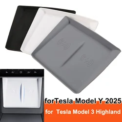 For TESLA Model 3 2024 Highland Center Console Wireless Charging Silicone Pad Storage Box Non-slip Mat Model Y 2025 Accessories