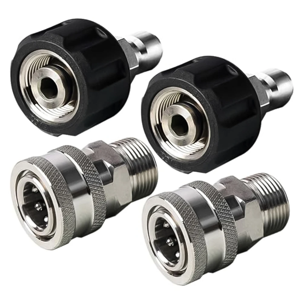 Stainless Steel Pressure Washer Quick Connect Kit Car Wash Water G-un US Quick Connector Fittings Garden Tools Accessories