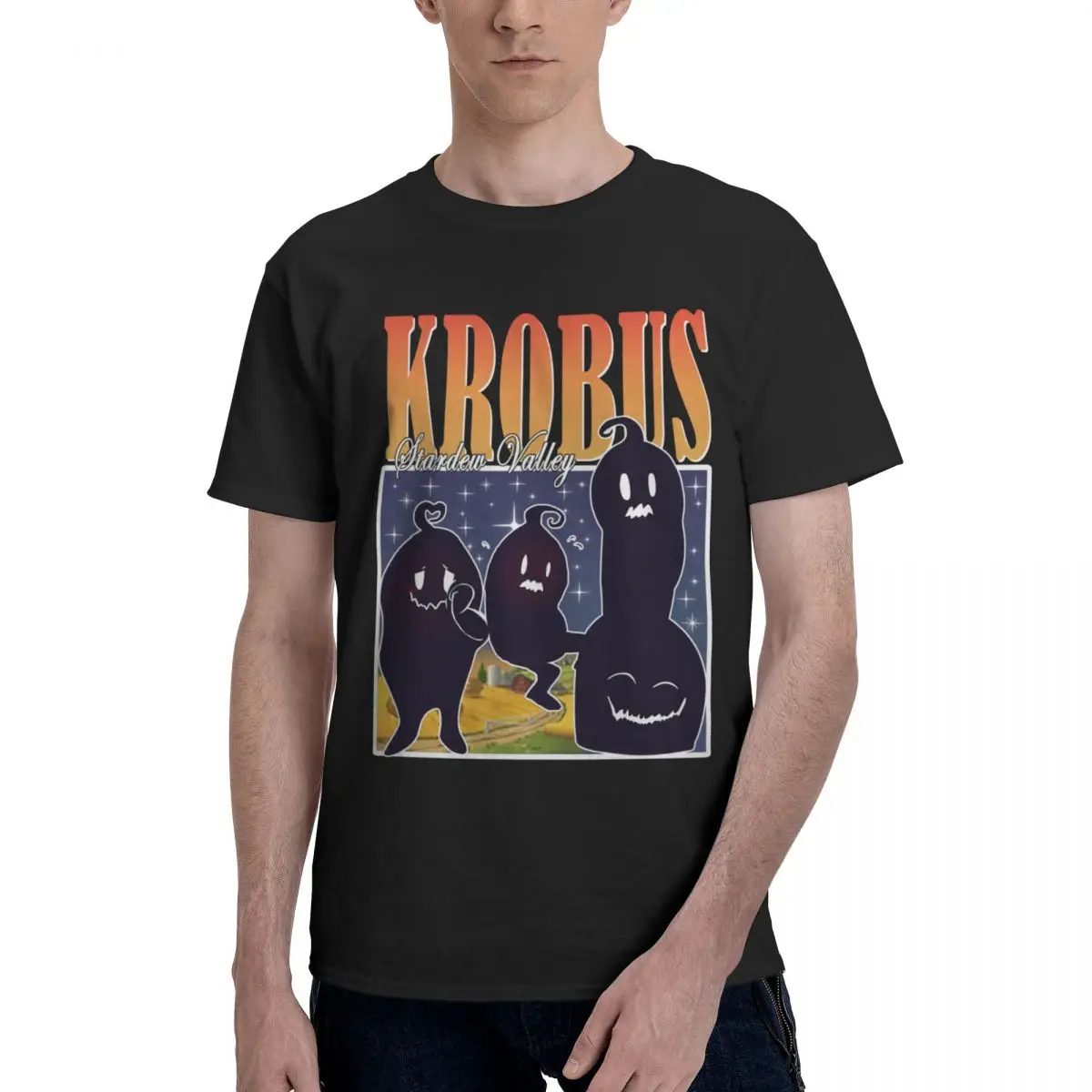 Krobus Stardew Valley Retro T Shirt Cotton Gifts Men Women T Shirt Graphic Y2K Clothing