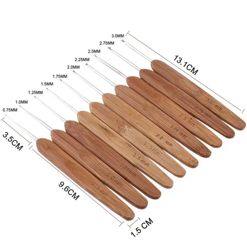 0.5MM-2.75MM needle size 10 pieces per set hair crochet hooks knitting tools hair braiding needles