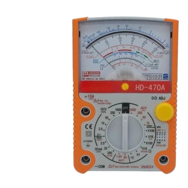 Electrician Home Maintenance Pointer Multimeter HD-470A/390A/390A+/390D Analog Multimeter High Precision Mechanical