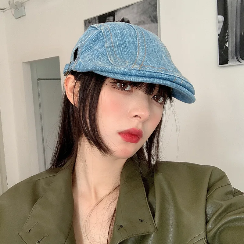 Women's Korean-Style Peaked CapinsFashion All-Matching Beret British Retro Yuppie Hat Reverse Wear Forward Hat Men's Fashi