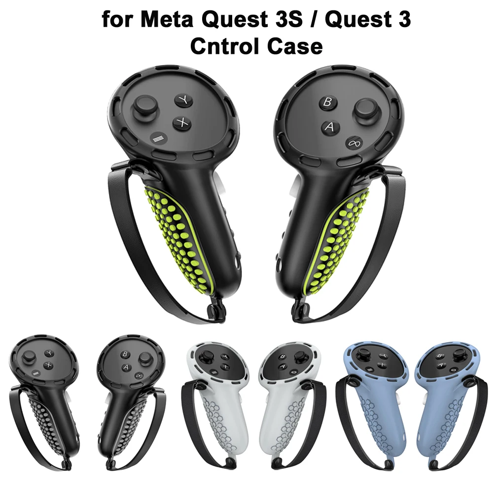 Touch Controller Grip Anti-Throw Strap For Meta Quest 3S Silicone Protective Cover Adjustable Strap For Meta Quest3 Accessories