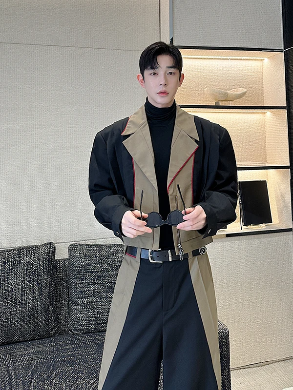 2025 Men's Autumn New Suit Sets High-End 2pcs Male Long Sleeve Suit Jacket Trendy Contrast Color Comfort Trousers Two-Piece Sets