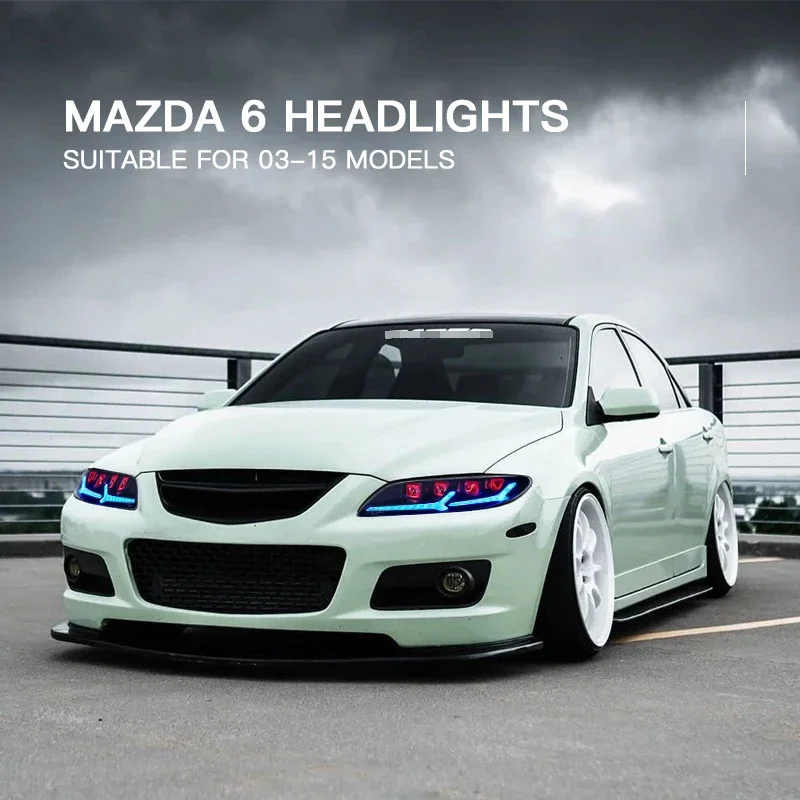 Car LED Lights for Mazda 6 Atenza LED Headlight 2004-2015 Mazda 6 Head Lamp Drl Projector Lens Auto Accessories Plug and play