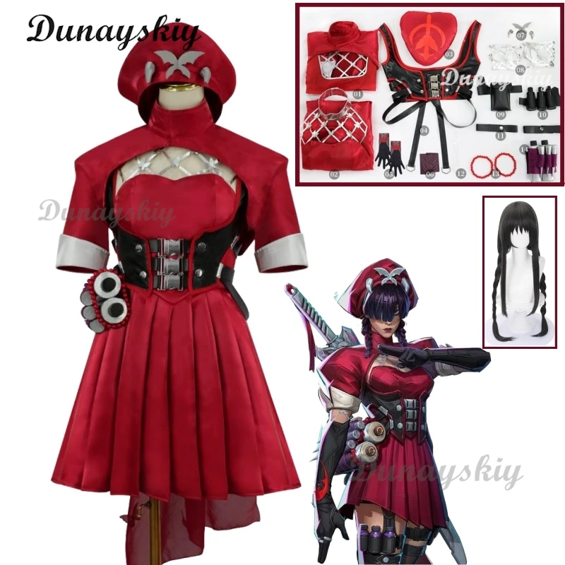 ライバルズ サイロック コスプレ衣装 - 女性用レッドジャンプスーツ/ドレス |   ファンタジー風ロールプレイ衣装、ハロウィンやカーニバルに最適