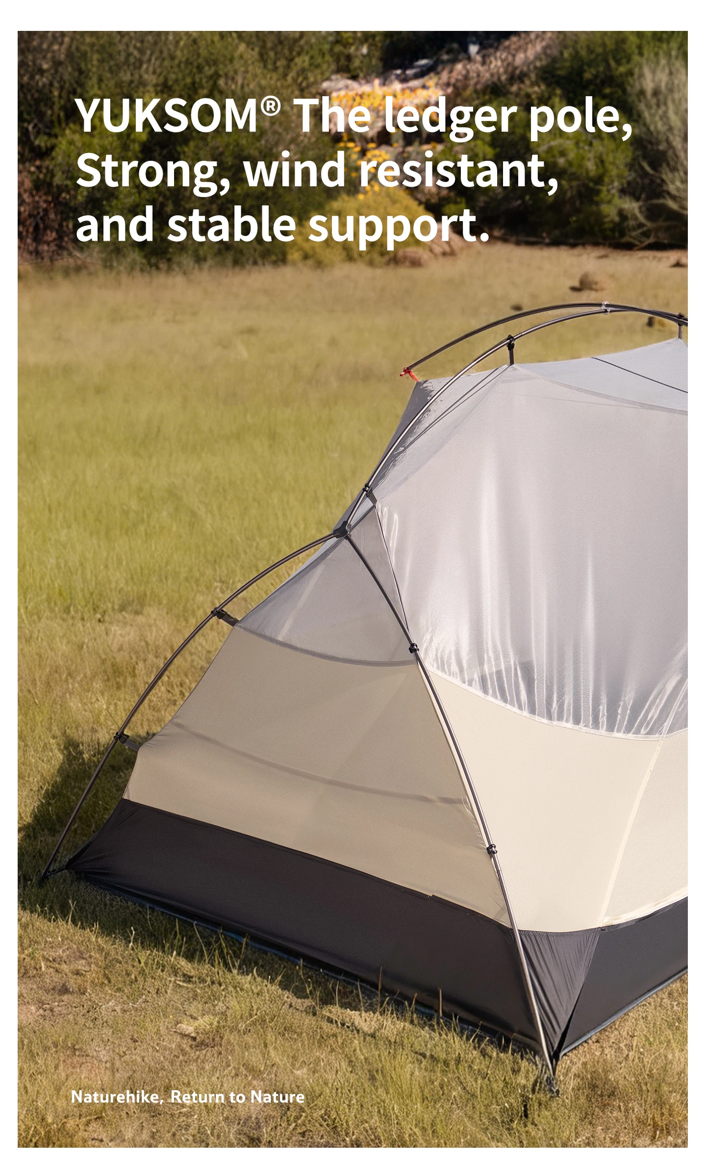 Naturehike Mongar Pro Ultraleichtes 1-2 Personen Zelt 20D Nylon Doppelschicht Wasserdichtes Wander- und Rucksackzelt für 3 Jahreszeiten – Detail 5