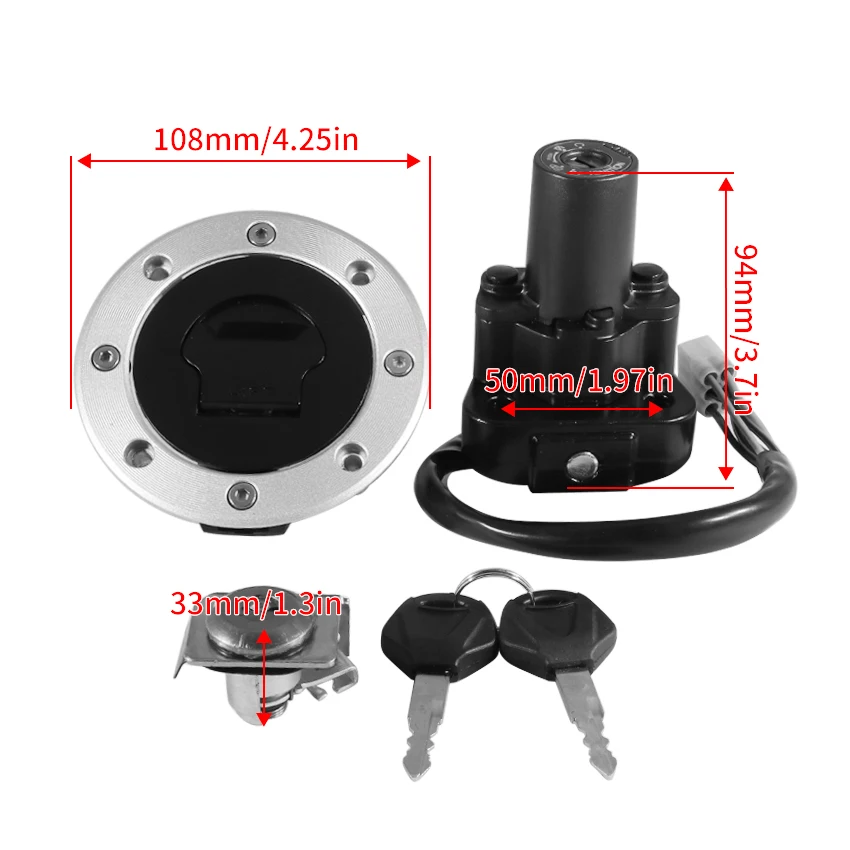 Motorcycle Accessories Ignition Switch Fuel Gas Cap Seat Lock Key Set For Suzuki GSX1300RX Hayabusa GSX1300R K1 K2 K3 Hayabusa