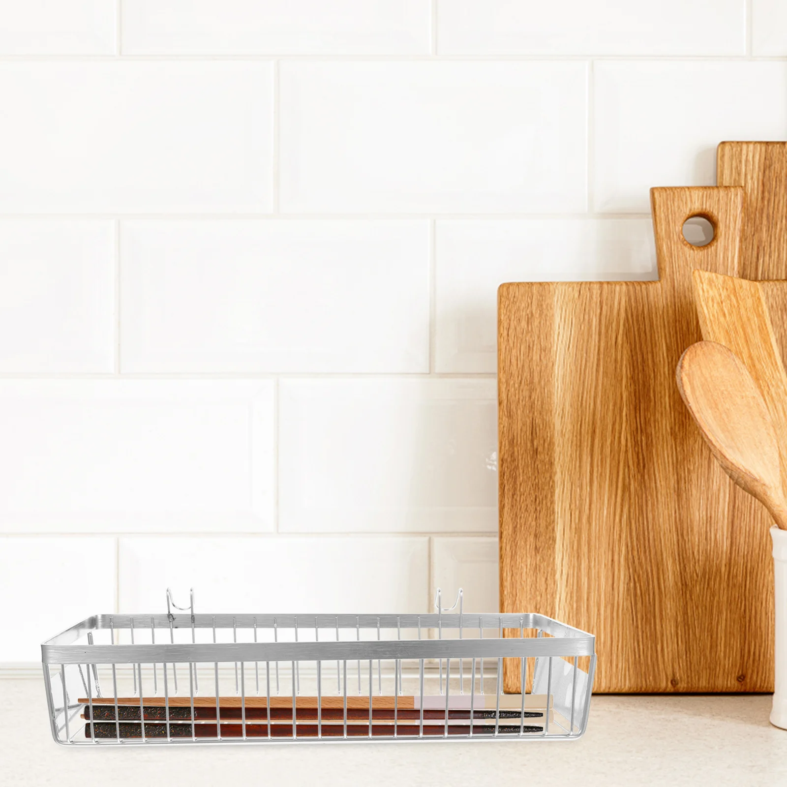 

Stainless Steel Utensil Drying Rack Large Capacity Cutlery Storage Basket Silverware Organizer for Kitchen Countertop