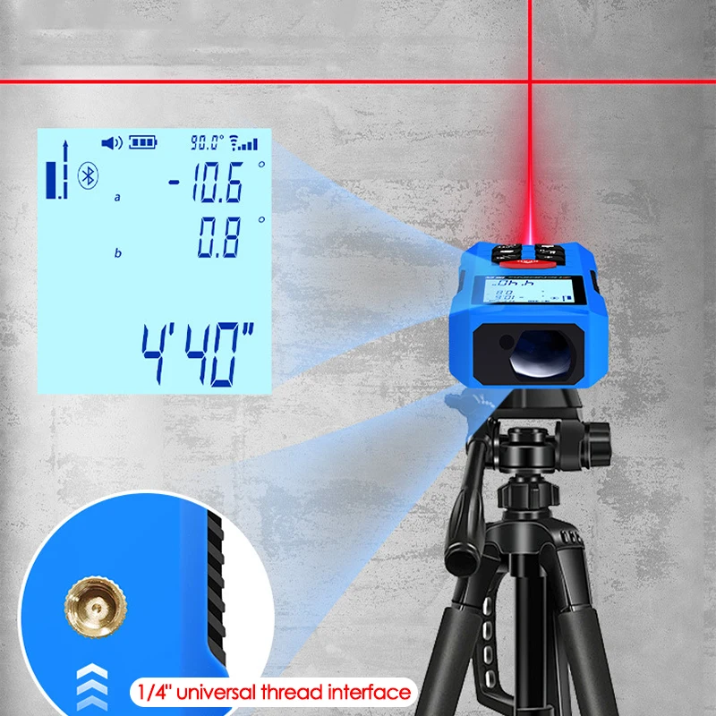 50M Laser Distance Meter with 1M Steel Tape Rangefinder Profesional Range Finder Digital Tape Measure Ruler Test Tools