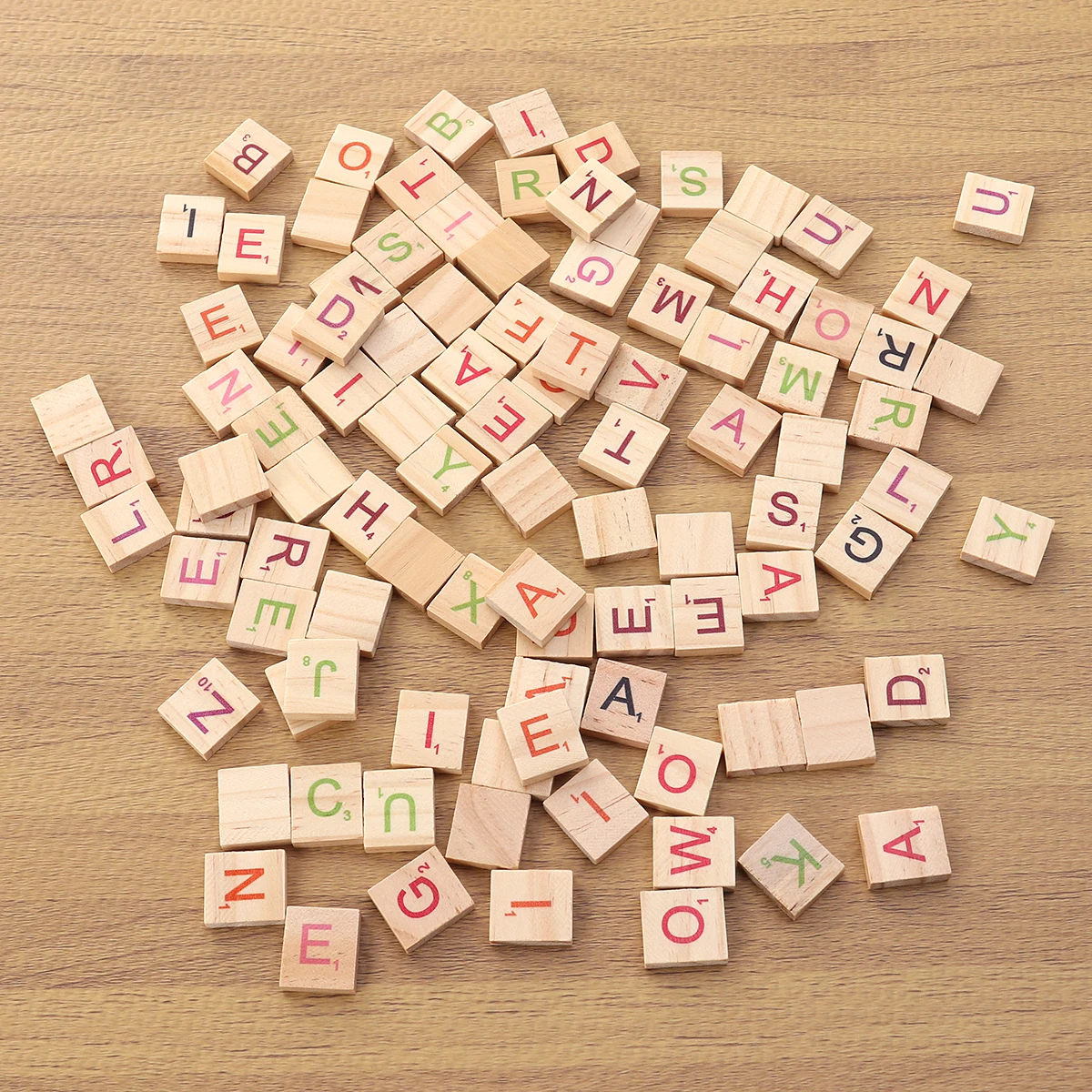 

200 PCS Literacy Squares Blocks Decor Wooden Cubes for Crafts Decorate Chips Baby