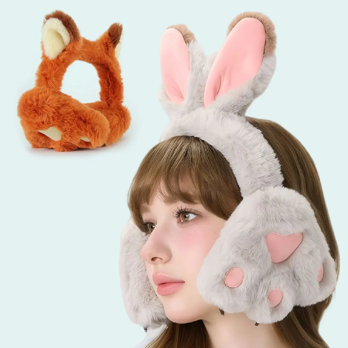 

Cartoon Fox Nick Judy Warm Earmuffs Plush Cute Stereo Ear Bag Cold Winter Riding Cute Decorative Earmuffs
