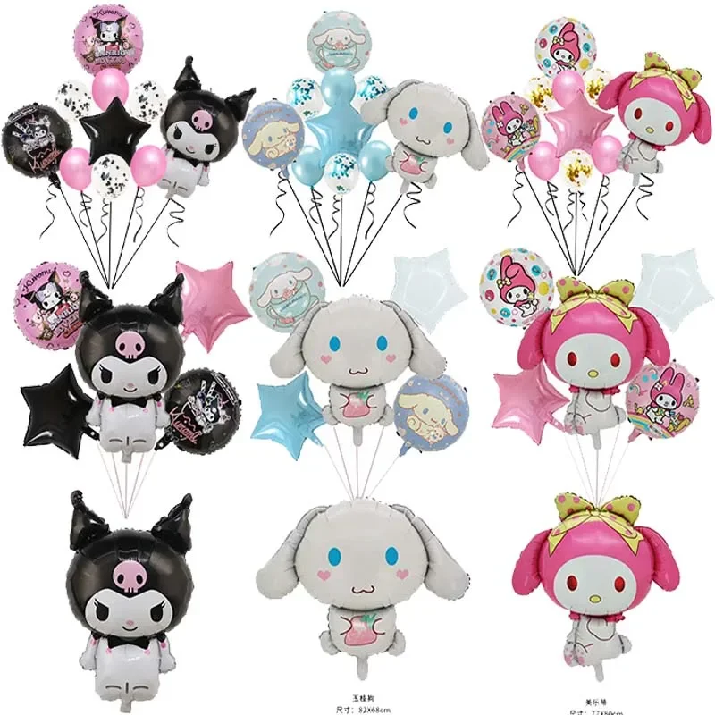 New Sanrio Cartoon Aluminum Balloons Kuromi Cinnamoroll My Melody Children Birthday Globos Baby Shower Decorations Accessories