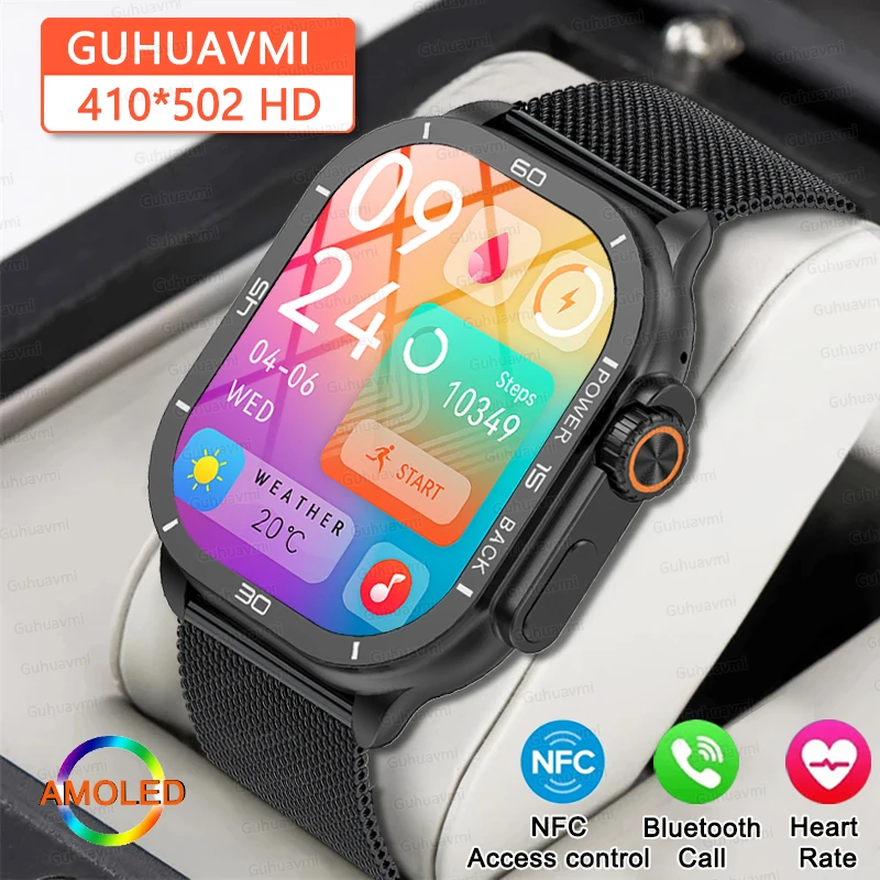 NFC Smart Watch Men Women AMOLED Screen Custom Theme Bluetooth Call Clock Women Health Sport Smartwatch For Women Blood Pressure