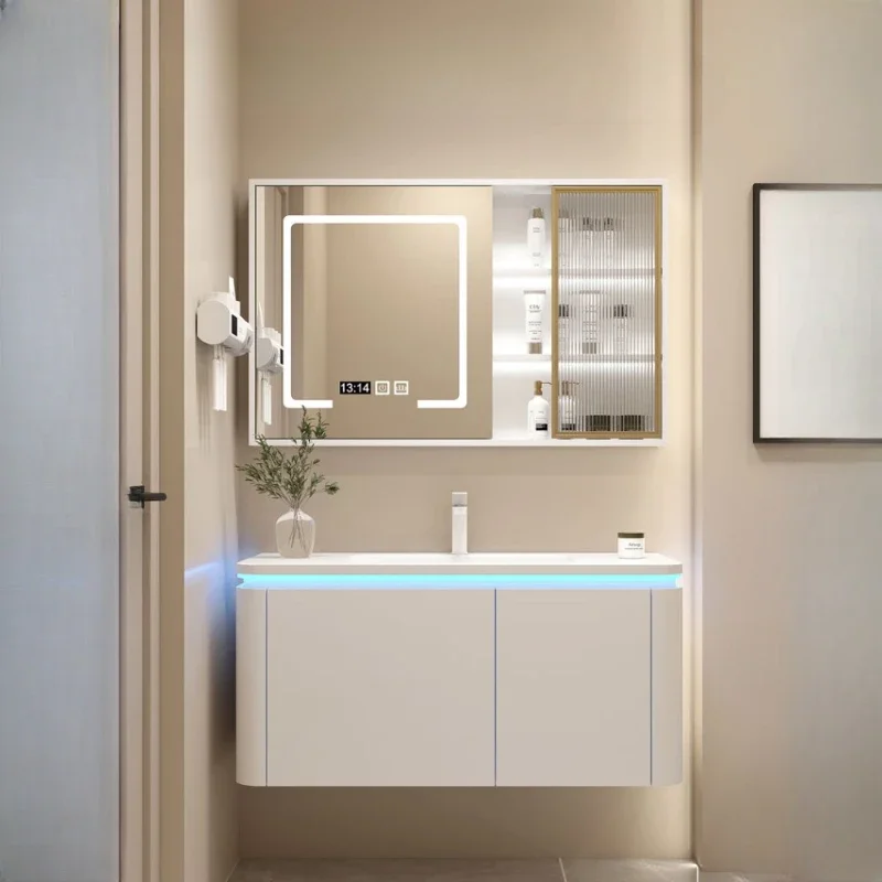 Bedroom Auxiliary Bathroom Cabinet Multifunction Sink Washing Lamp Bathroom Cabinet Small Storage Armario Banheiro Furniture CC