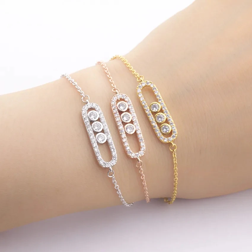 Exquisite and G&D fashionable zircon, titanium steel minimalist bracelet, suitable for women\'s jewelry gifts