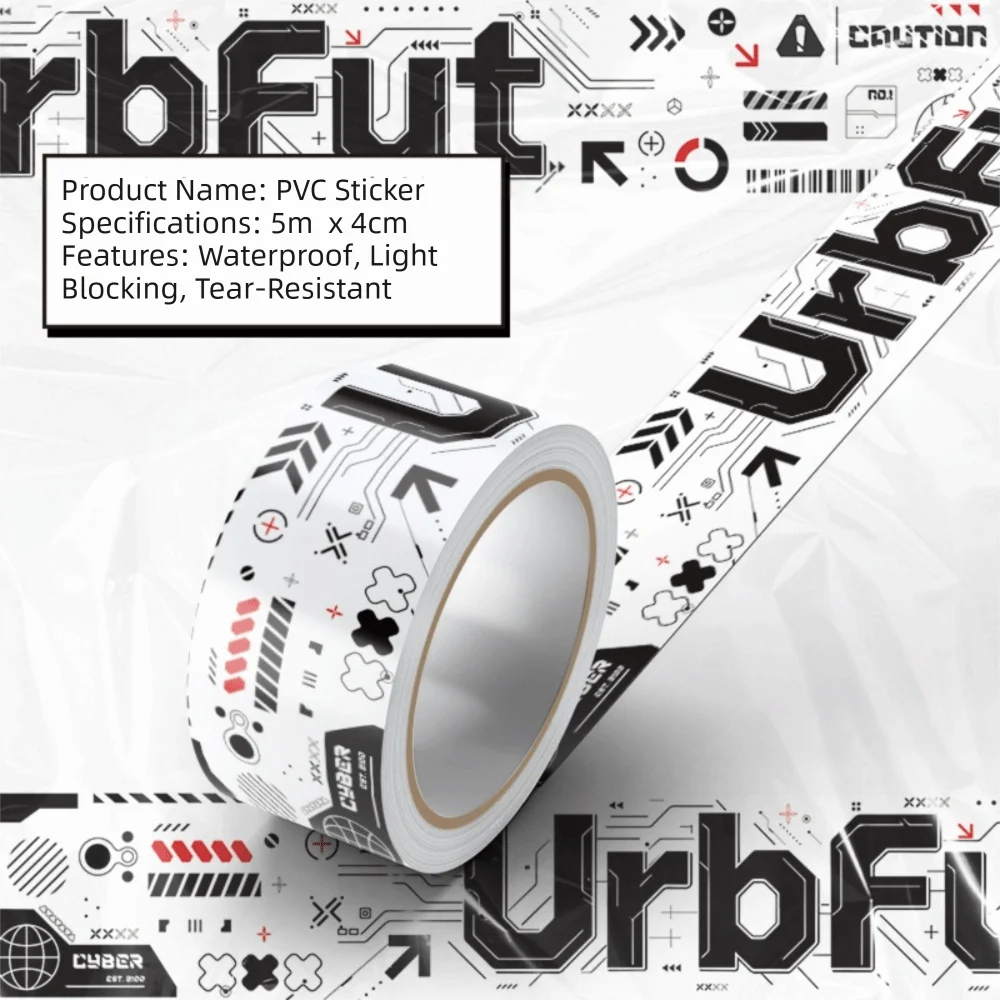 Waterproof PVC Sticker Tape Opaque Backing Tear Resistant Washi Tape Roll Format Scratch Resistant PVC Sticker