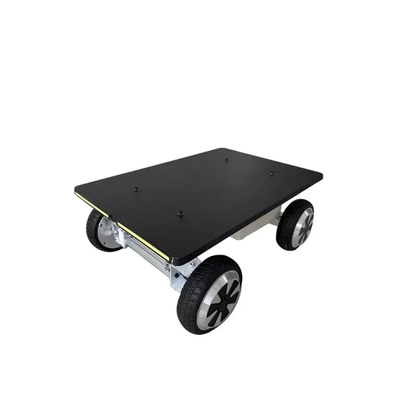 Flat Electric Remote Control Chassis Wheeled Large Load Independent Steering Ultra-Long Life 4-Drive Metal Platform Car