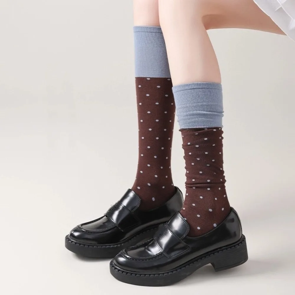 Sweet Korean Style Long Socks Cotton Elastic Knee Socks Color Matching Knee High Socks Women