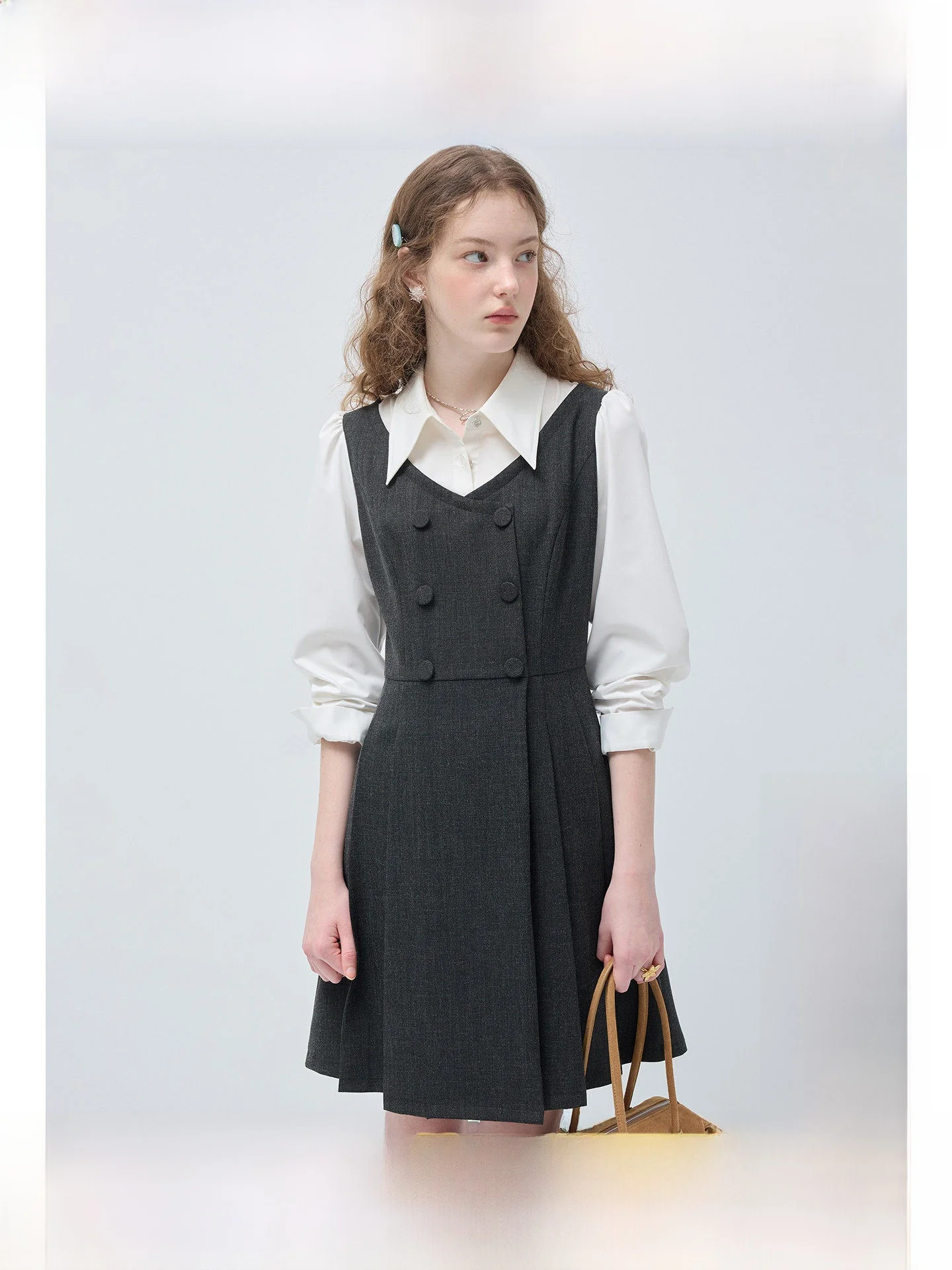 

Rui plus Size Women's Frock Dress Slimming A-Line Skirt Style Long Sleeve Spring Fashion for Curvy Ladies