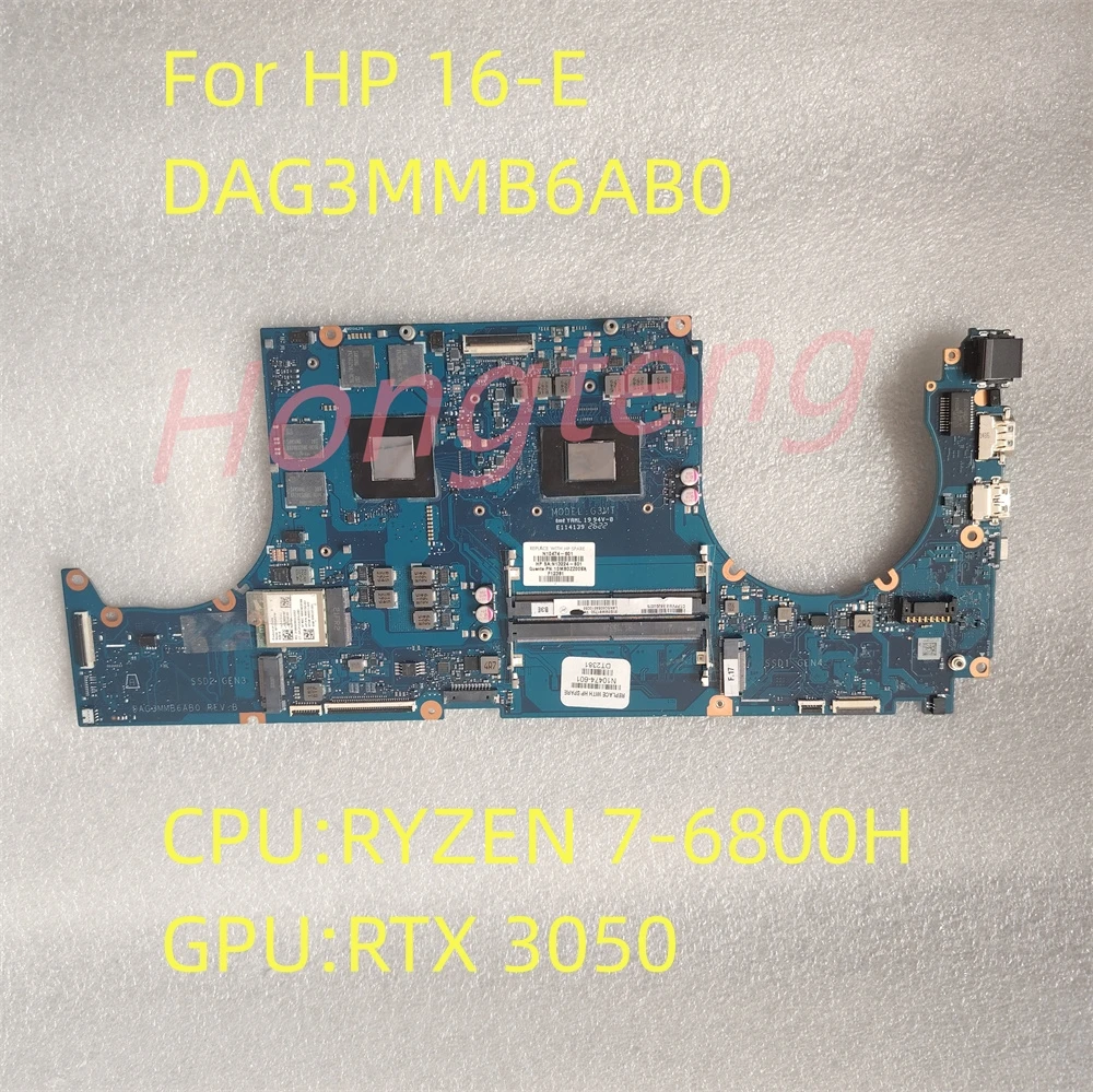 For HP VICTUS 16-E DAG3MMB6AB0 REV: B Laptop Motherboard  RYZEN 7 6800H RTX 3050 N13224-601 N10474-601  Tested Fast Shipping