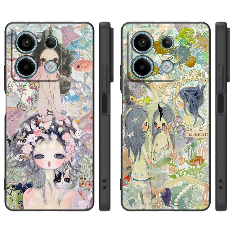 Aya Takano Funky art Cartoon Case For Xiaomi Redmi Note 13 Pro Plus 5G 11T 10T 9S Pro Redmi 13C 12R 12C 10C 10A 9T 9C 9A 70 Pro