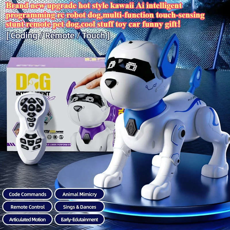 Cool Stuff Toy Car Funny Gift-Kawaii AI Intelligent Rc Robot Dog,Multi-function Sensor-touch Rc Cars,Monster Truck,Toys for Kids