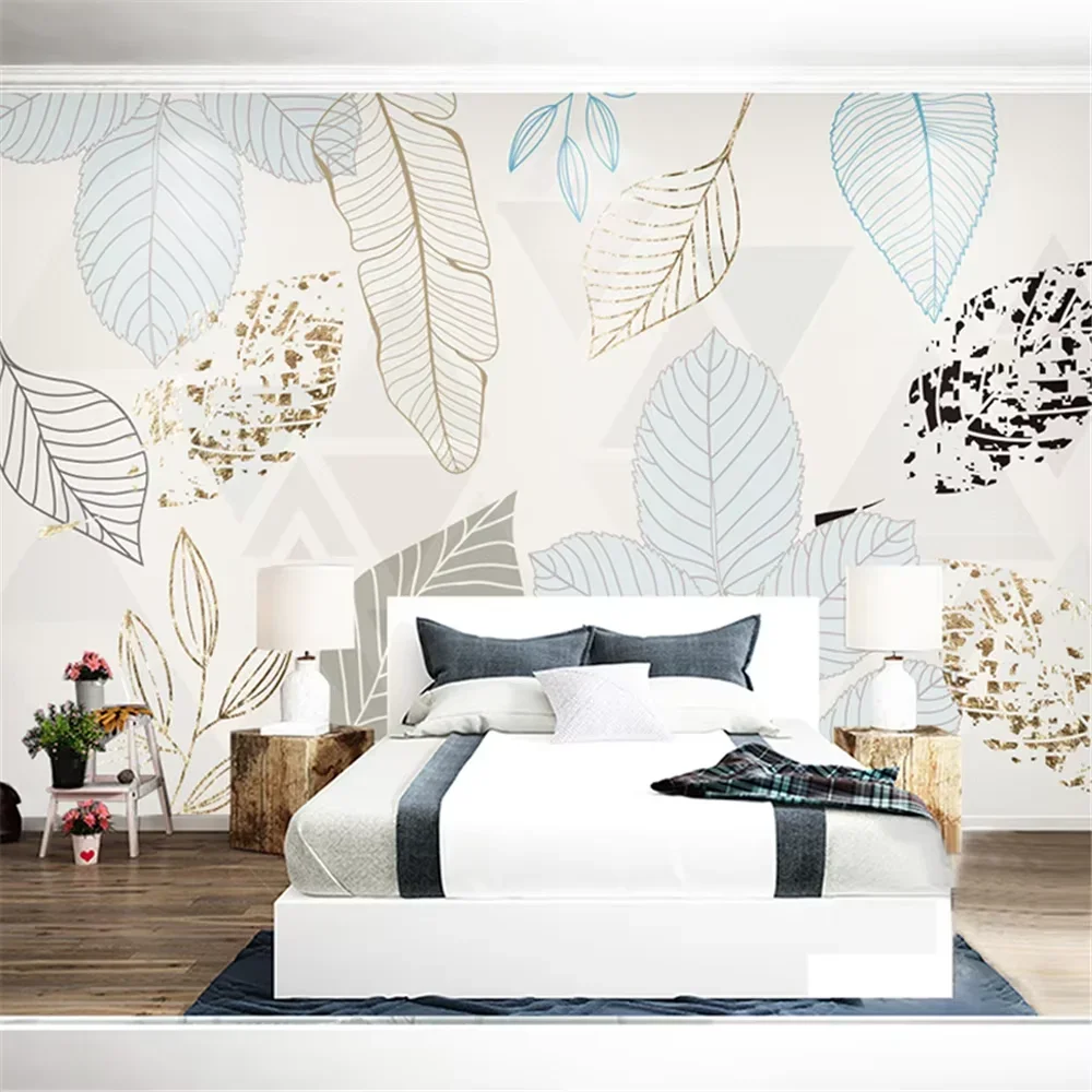 custom Modern minimalist leaves Nordic wallpapers for living room sofa background wall cloth bedroom mural wall paper home decor