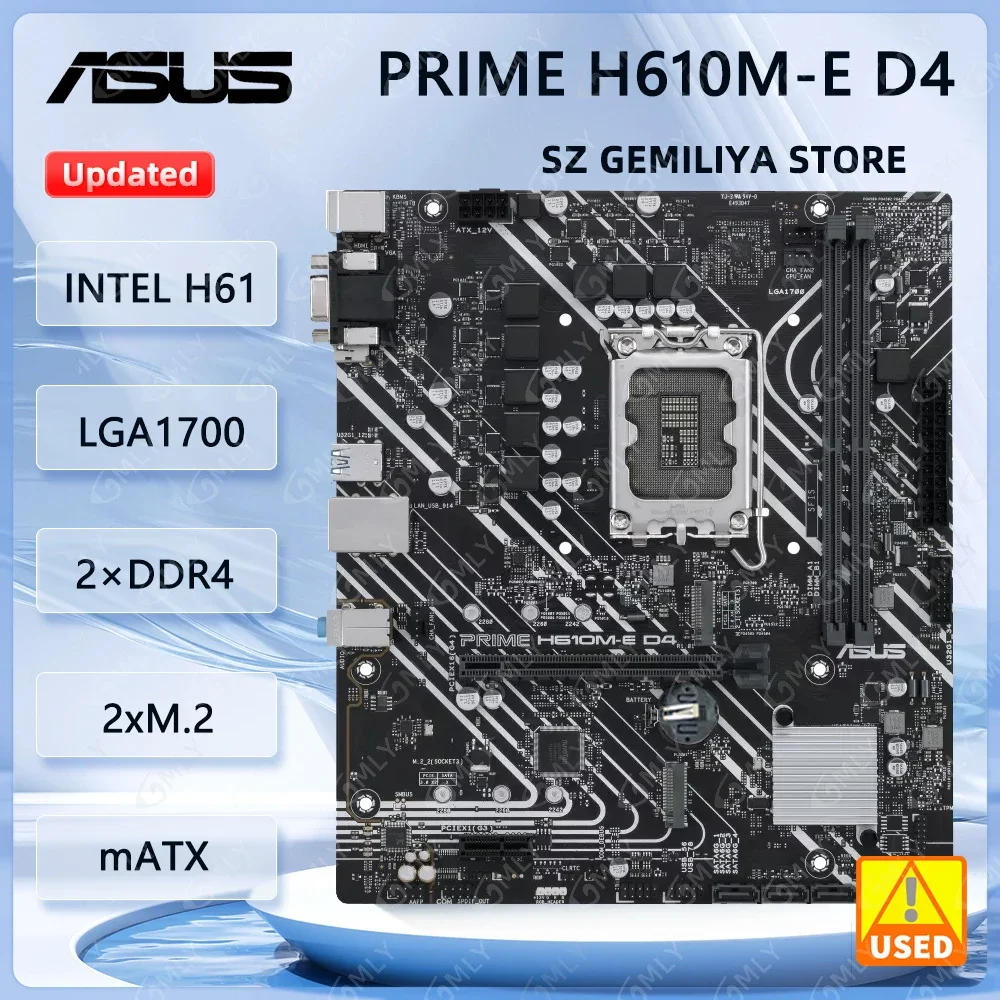 

ASUS PRIME H610M-E D4 LGA 1700 Chipset Intel H610 DDR4 64GB 3200 compatible con CPU I7-14700 I5-14600I5-14400 i9-13900