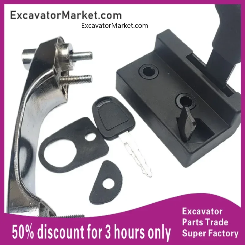 

For Doosan DX55/60-7-9CCab car door lock assembly inside and outside handle lock block lock cylinder Excavator Parts