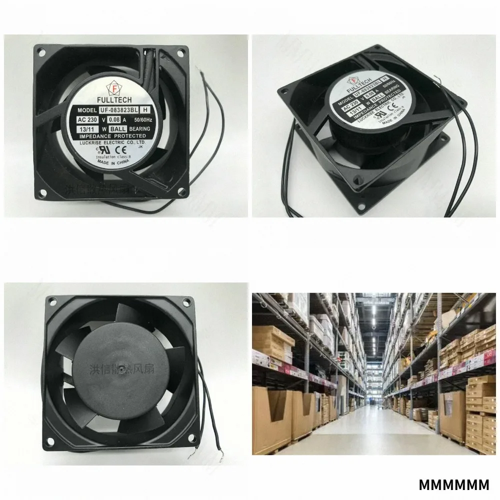 TT  1pcs FULLTECH UF-083823BL H 230V 0.08A13/11W 8038 2-wire AC fan