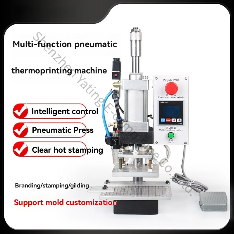 Pneumatic Bronzing Machine Branding PU Leather Marking Hot Pressing and Laminating Melt Wood Hot Stamping Embossing Indentation