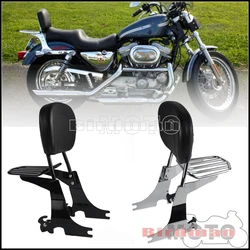 Motorcycle Detachable Rear Passenger Backrest Sissy Bar Luggage Rack For Harley Sportster XL883 XL1200 XLH883 XLH1200 1994-2003