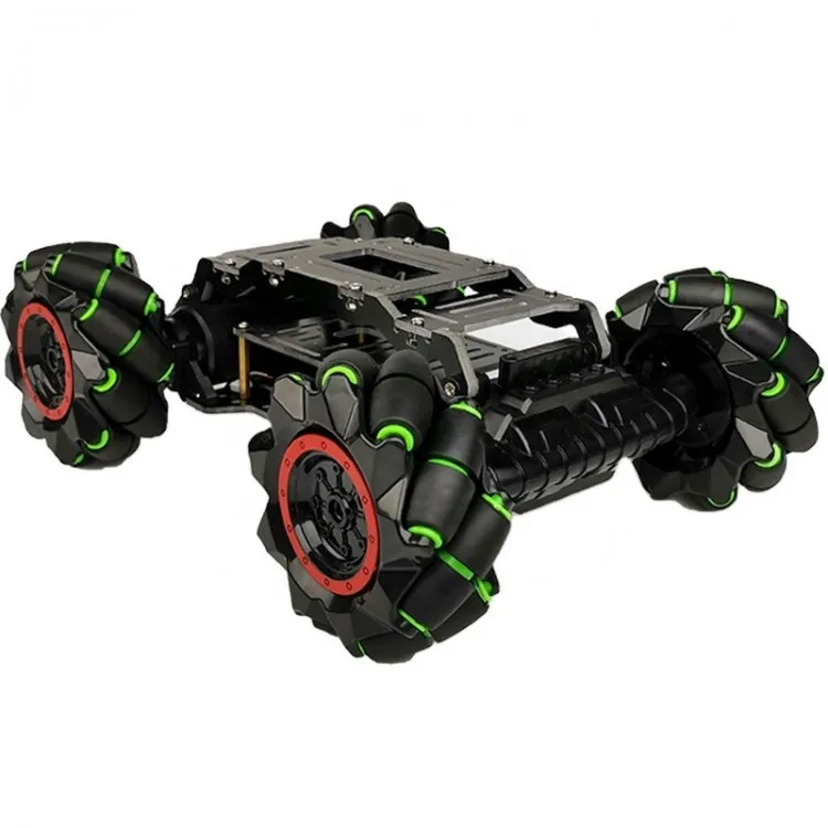 97Mm McNum Wheel Robot Cart Kit 4WD Fiberglass McNum Wheel Chassis For Ar-duino Raspberry Pi STM32 Robot Kit