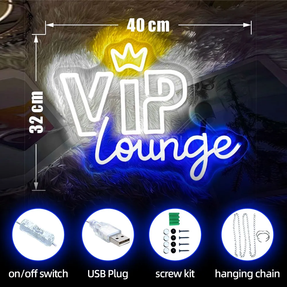 VIP Lounge Neon Signs For Bar Cafe Hotel Beauty Salon Guset Room Decor Wall Hanging Neon Led Sign Shop Office Neon Light Up Sign