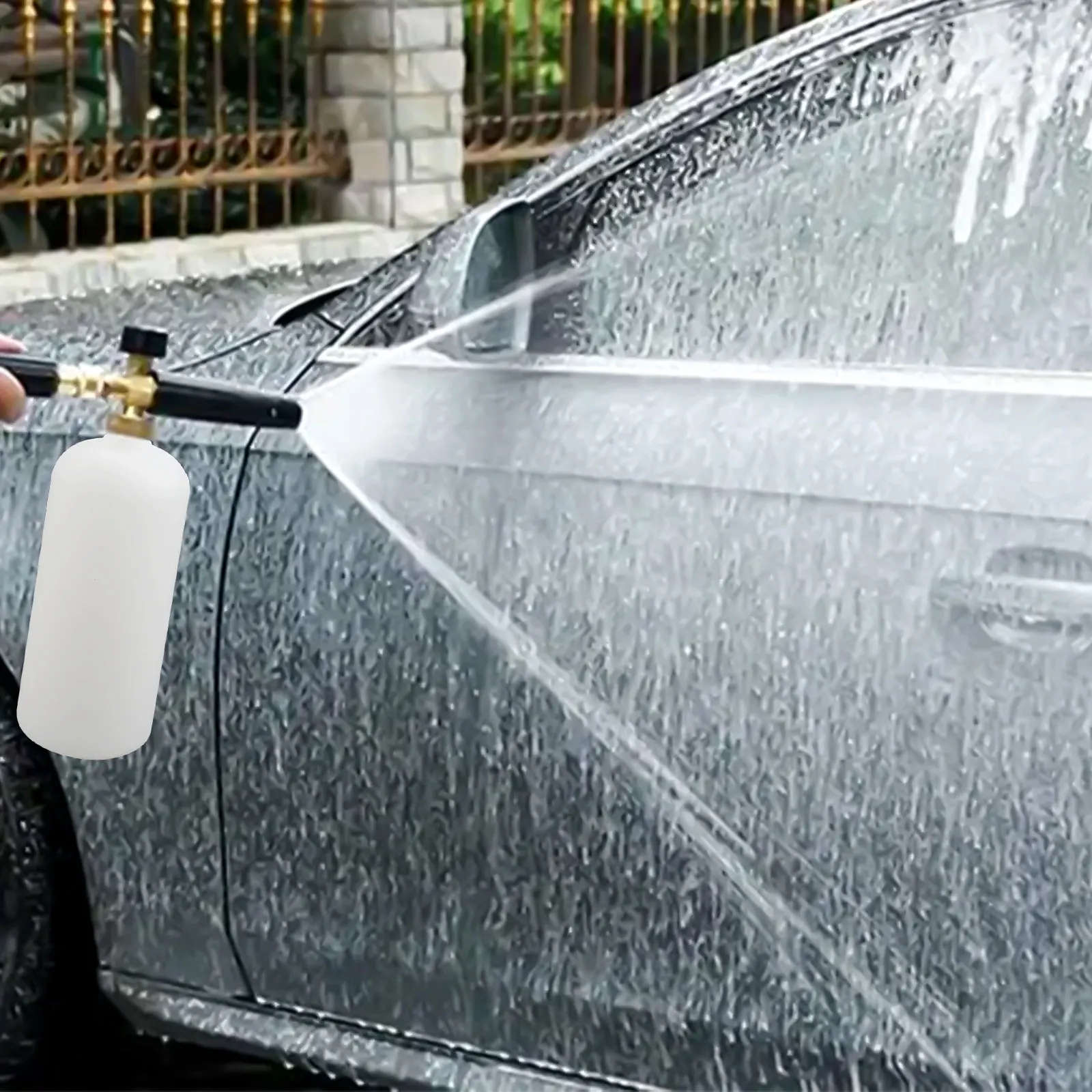 1L High Pressure Washer Foam Pot Plastic Replacement Foam Bottle For 2000-5000 Psi High Pressure Washer Snow Foam Lance