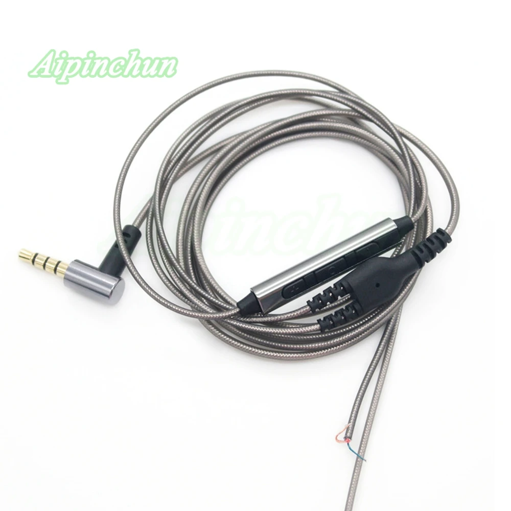 Кабель Aipinchun для ремонта наушников, сменный провод для гарнитуры «сделай сам» с контроллером громкости микрофона, гибочный гнездо