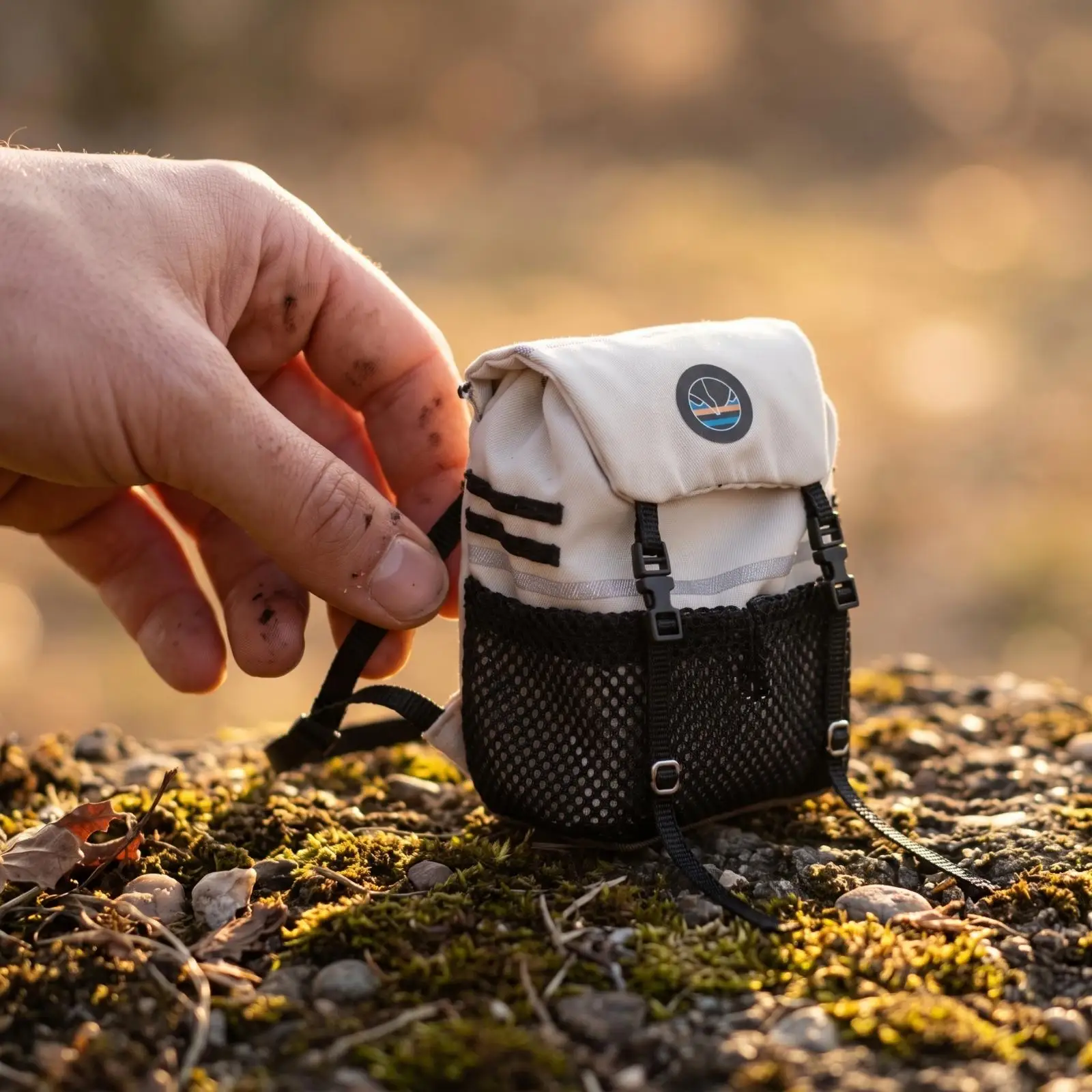 Mini Backpack with Mesh Pocket Decorative Miniature Backpack Cute Scale Storage Bag for Hobbyists, Collectors, Hobby Scene,