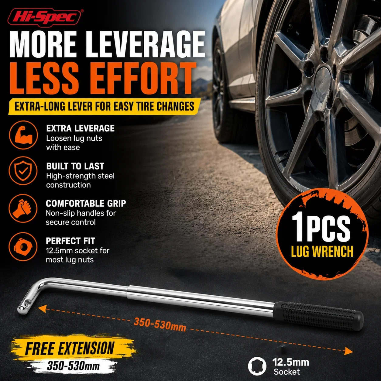 hi-spec-1-2-inch-l-type-telescopic-tire-wrench-cr-v-steel-socket-wrench-extendable-car-wheel-brace-motorcycle-hand-tool
